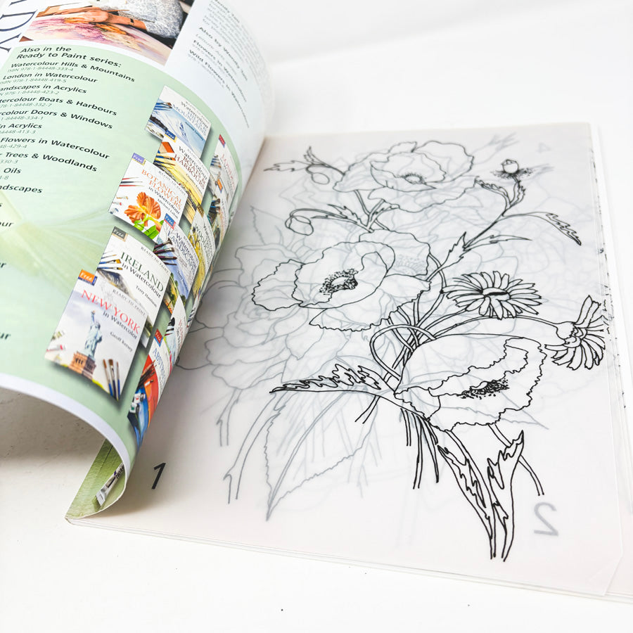 Ready to Paint Watercolour Flowers Book by Wendy Tait