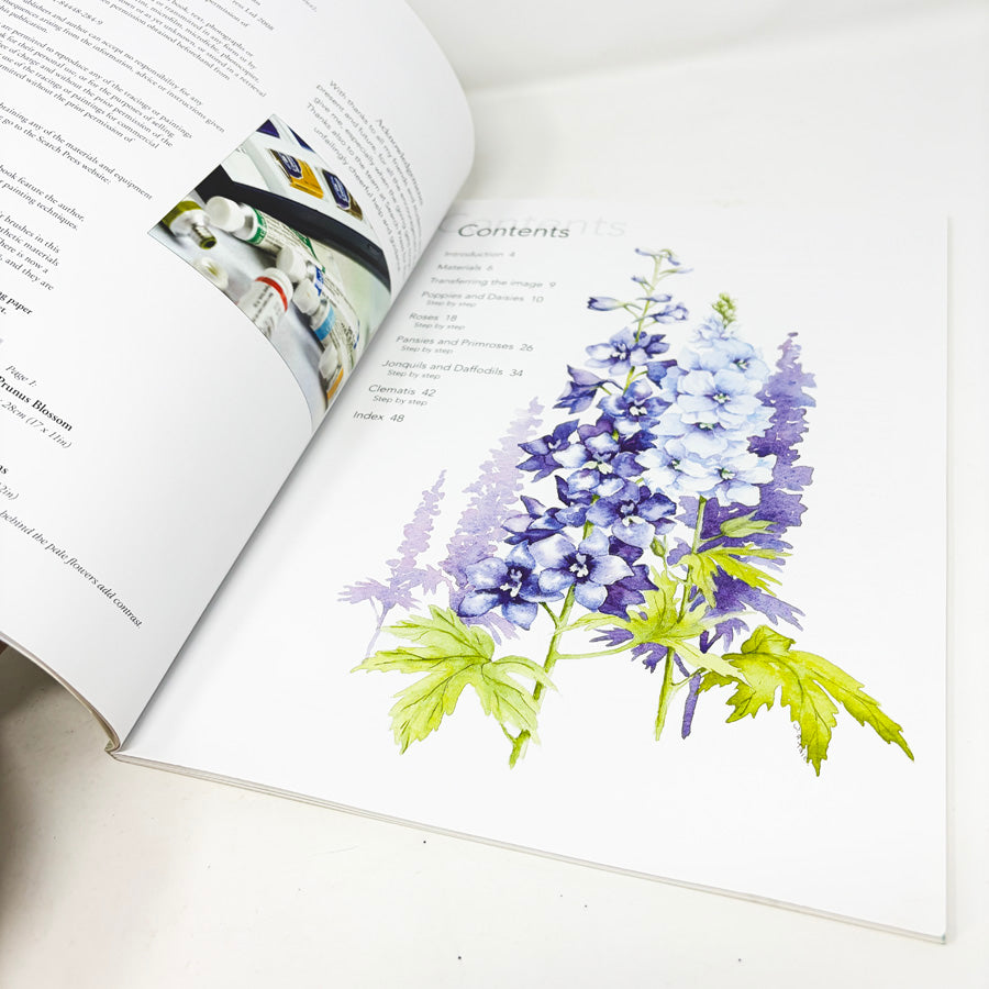 Ready to Paint Watercolour Flowers Book by Wendy Tait