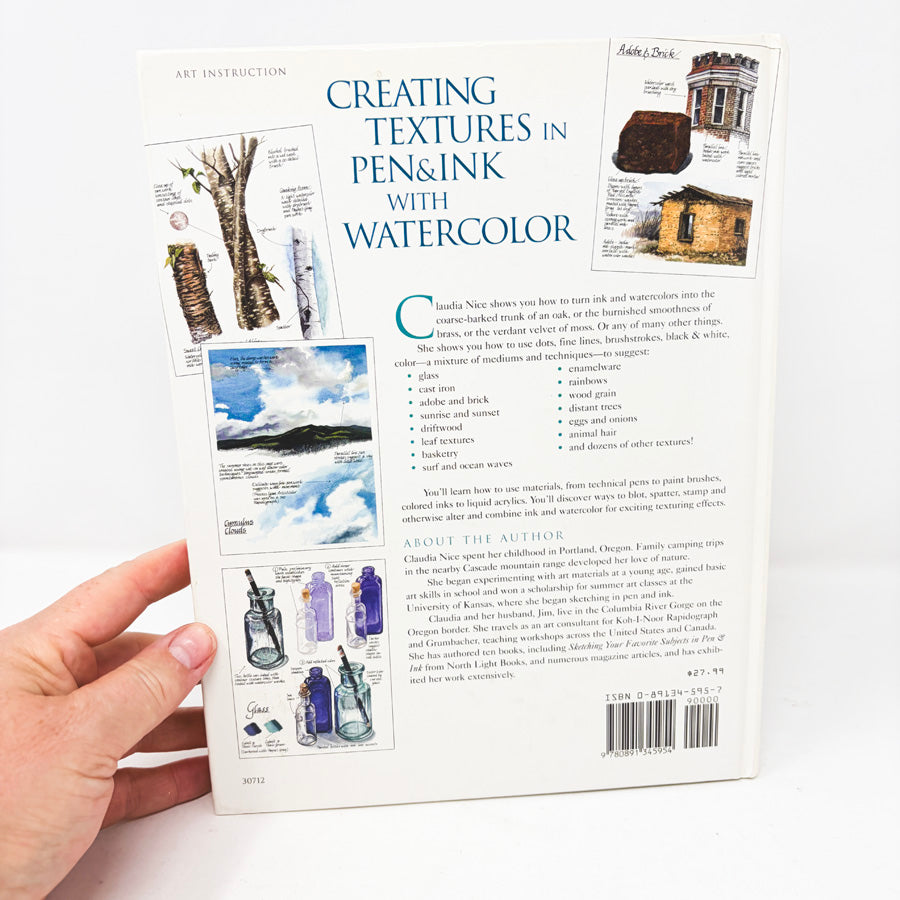 Creating Textures in Pen & Ink with Watercolor Book by Claudia Nice