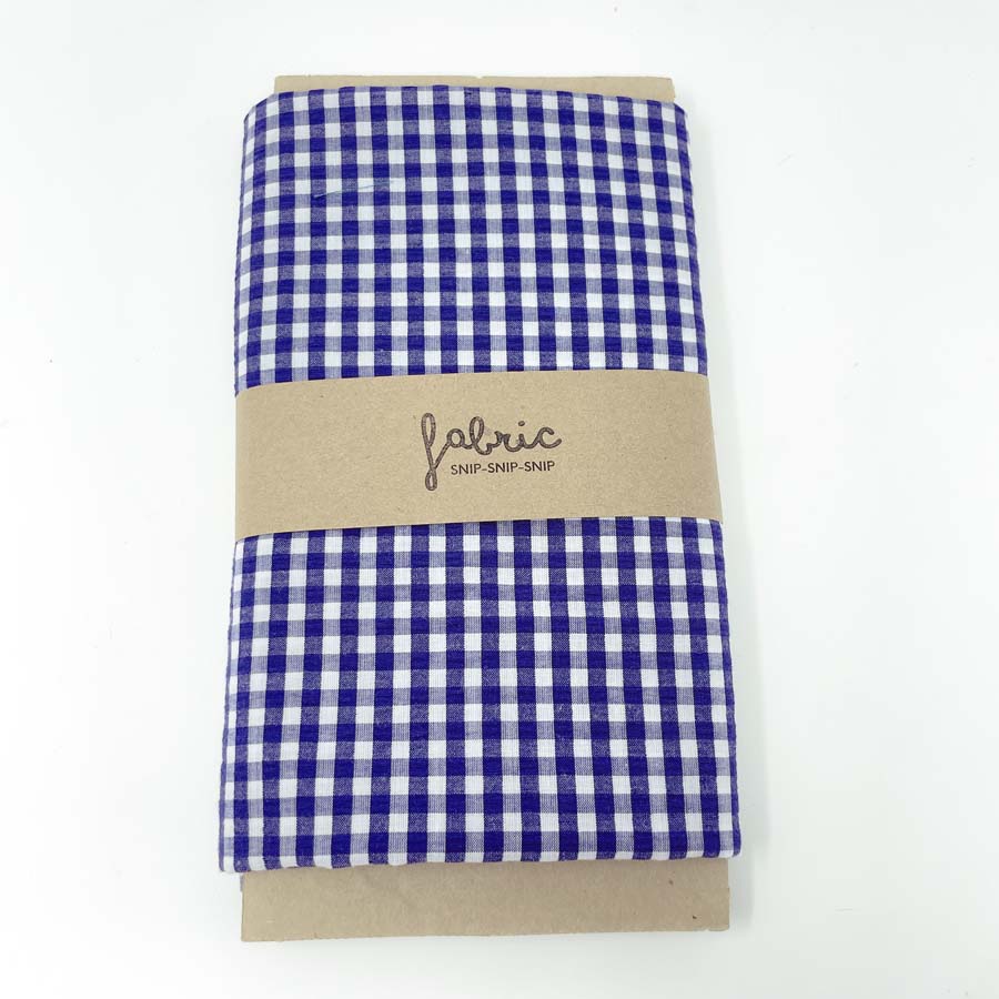 Navy Gingham Woven Fabric