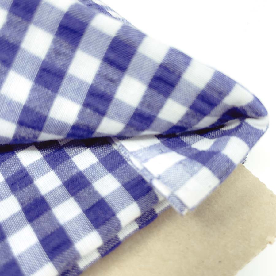 Navy Gingham Woven Fabric