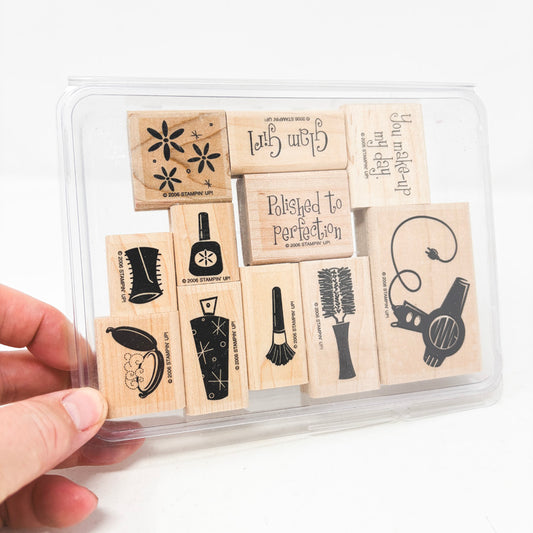 Glam Girl – Stampin' Up! Wood Back Rubber Stamp Set