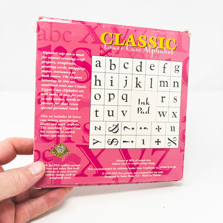 Classic Lower Case Alphabet Rubber Stamp Set