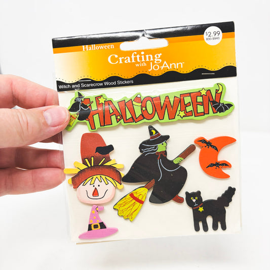 Witch and Scarecrow Wood Stickers