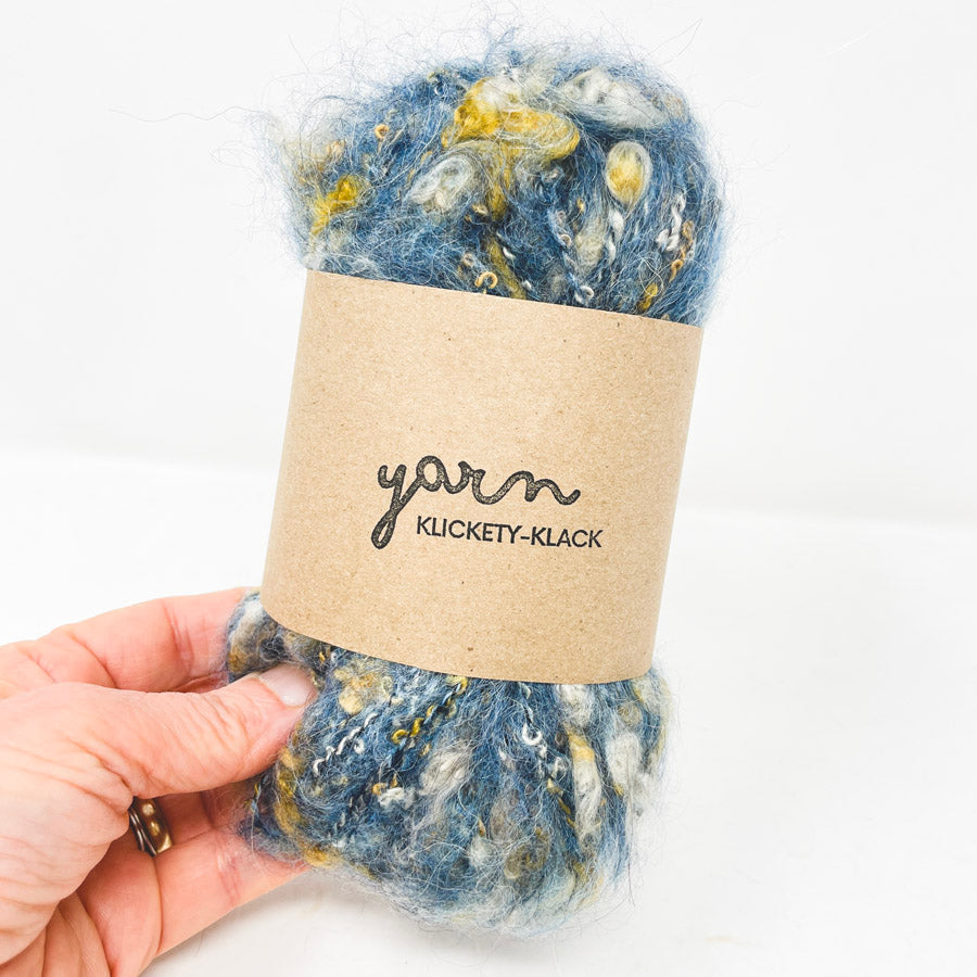Blue and Tan Variegated Textured No Label Yarn