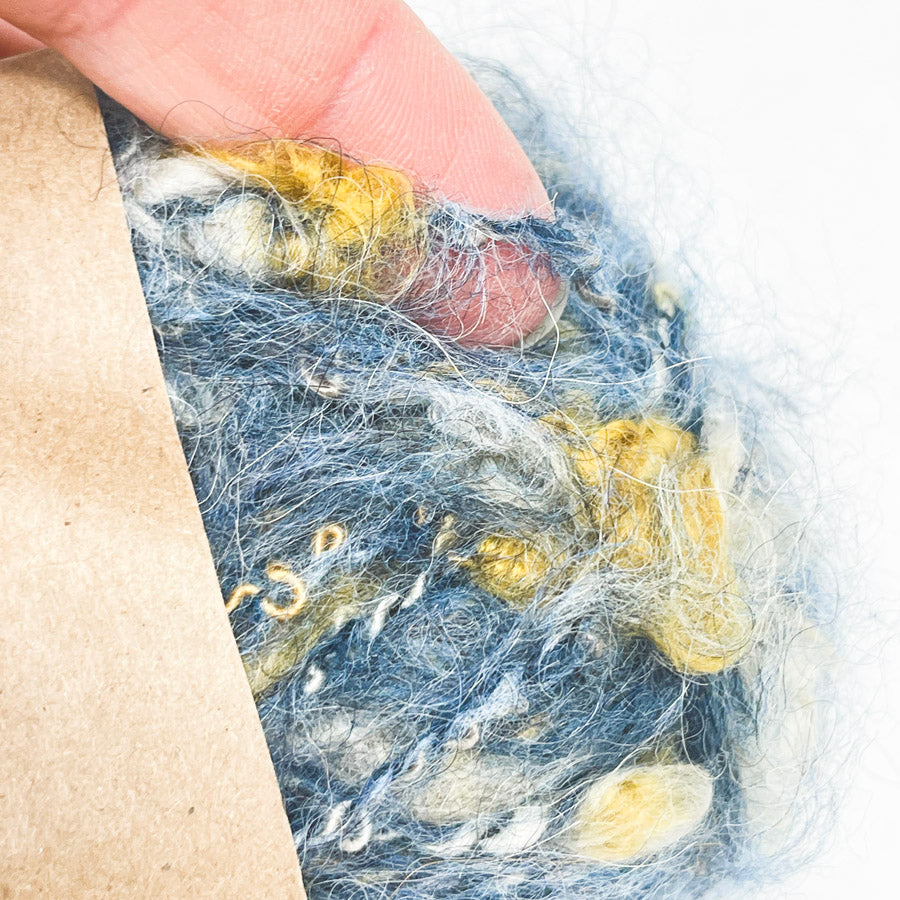 Blue and Tan Variegated Textured No Label Yarn