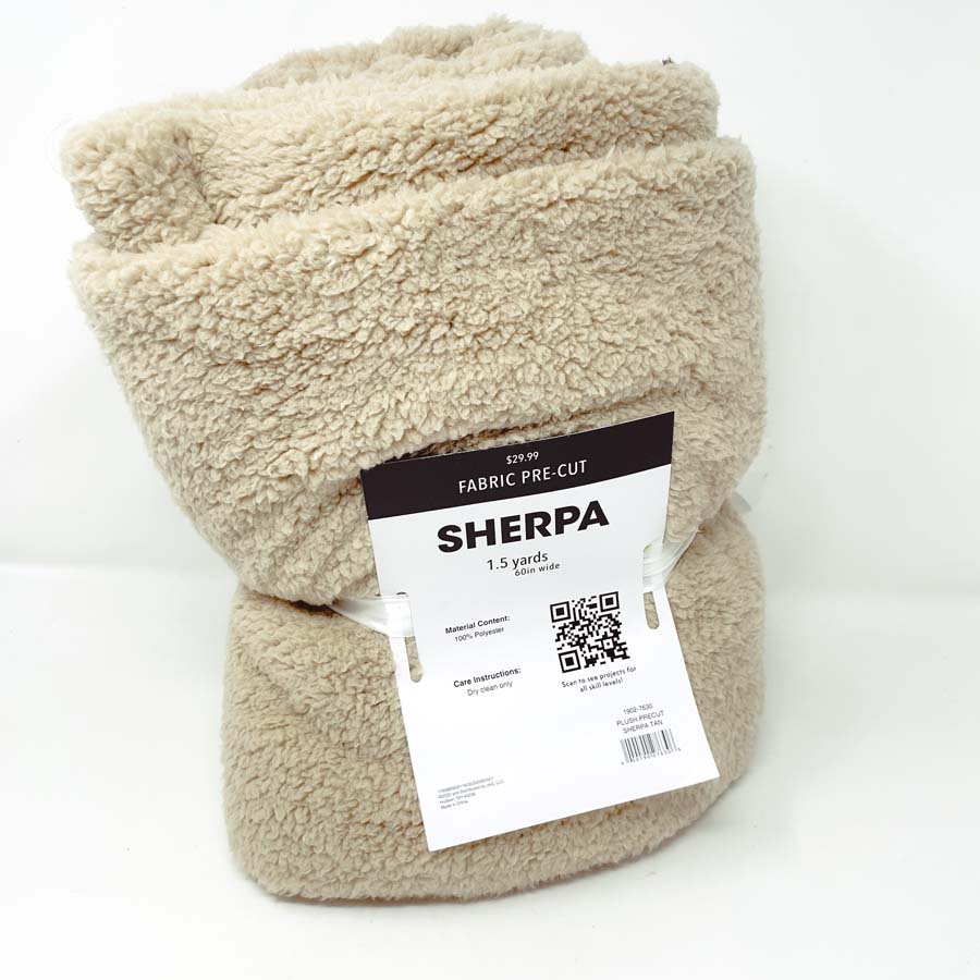 Oatmeal Sherpa Fabric - 60" x 1.5 yds.