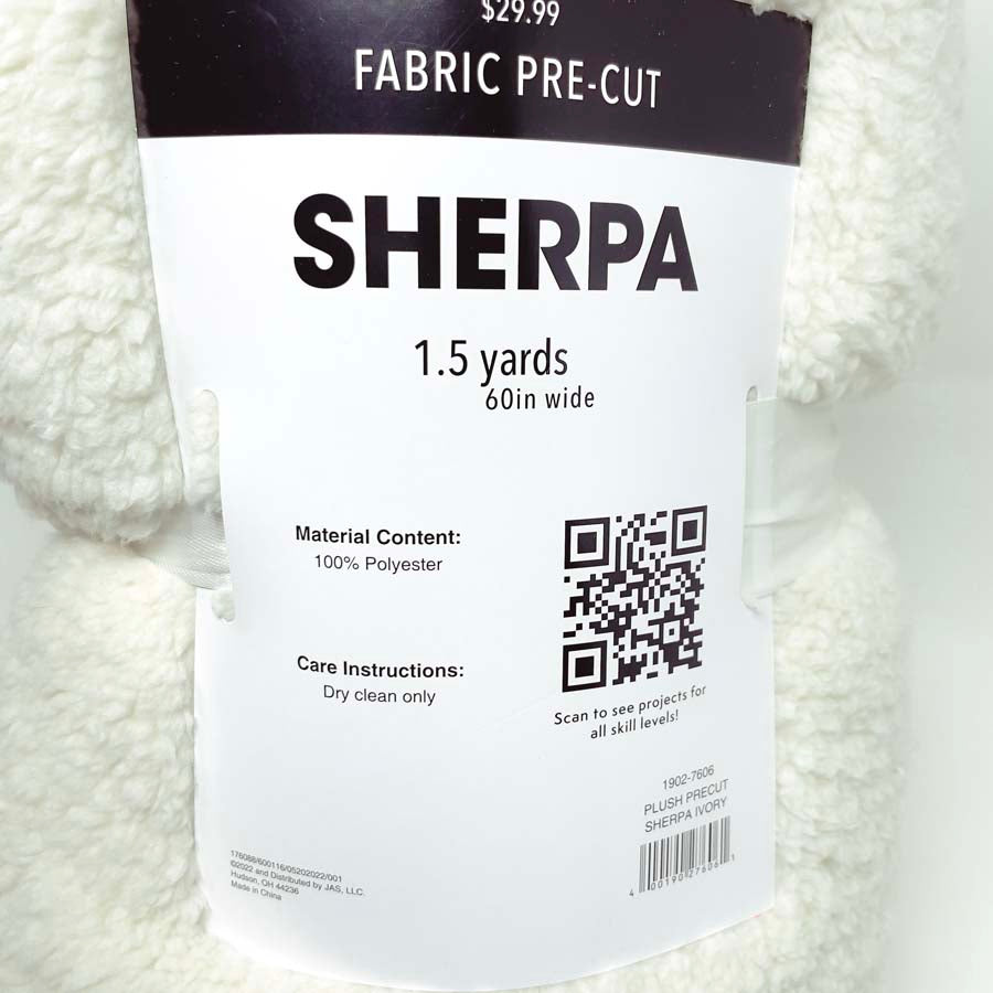 Cream Sherpa Fabric - 60" x 1.5 yds.