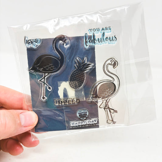 Small Flamingo Clear Stamp & Die Set