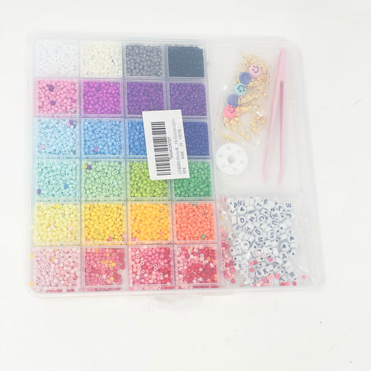 24 Color 4mm Glass Seed Bead Set