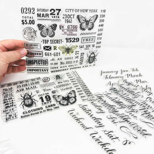 Assorted Air Mail Themed Clear Stamp Sets