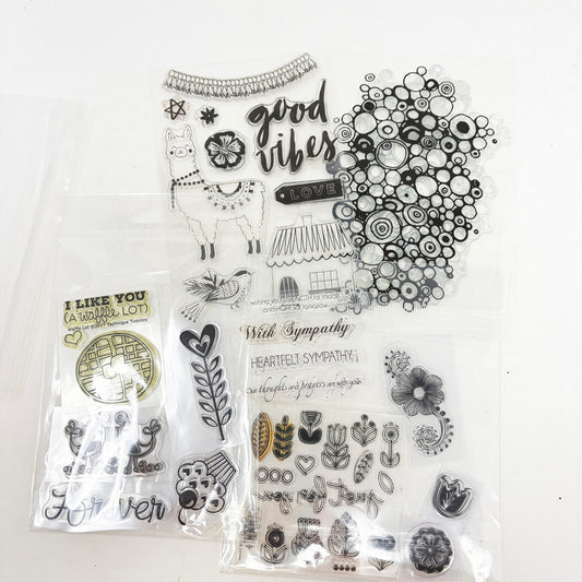 Assorted Good Vibes Themed Clear Stamp Sets