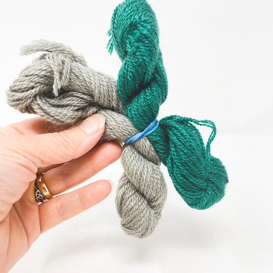 Green and Gray Needlework Yarn Bundle