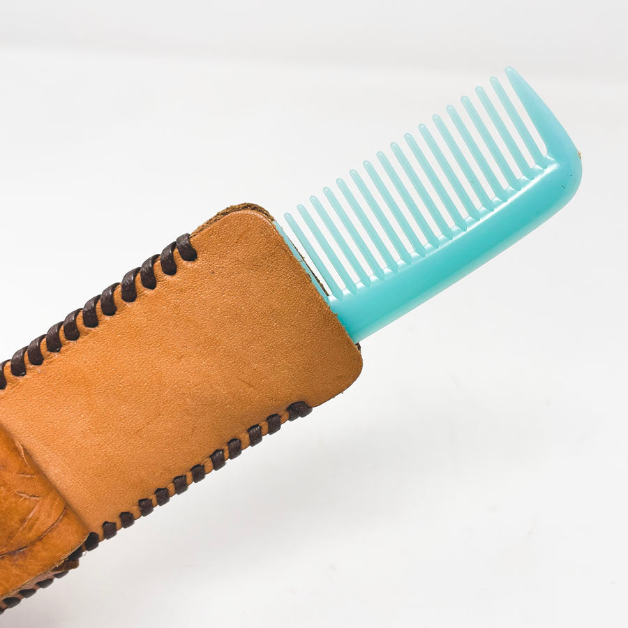 Vintage Leather Comb Carrying Case