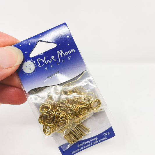 Blue Moon Beads Gold Earring Findings