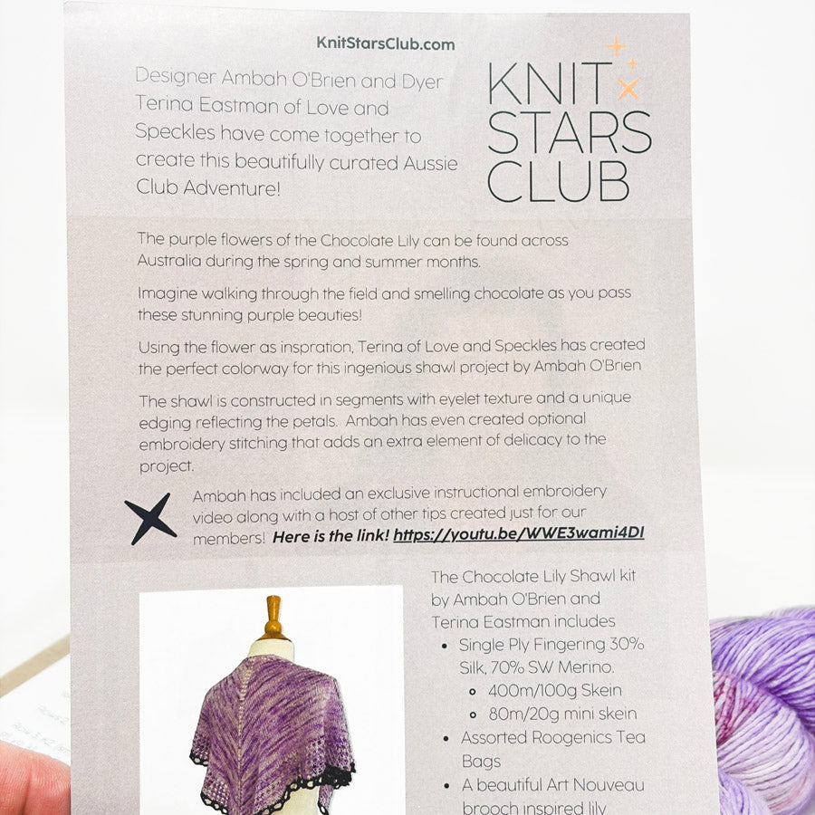 Knit Stars Chocolate Lily Shawl Kit