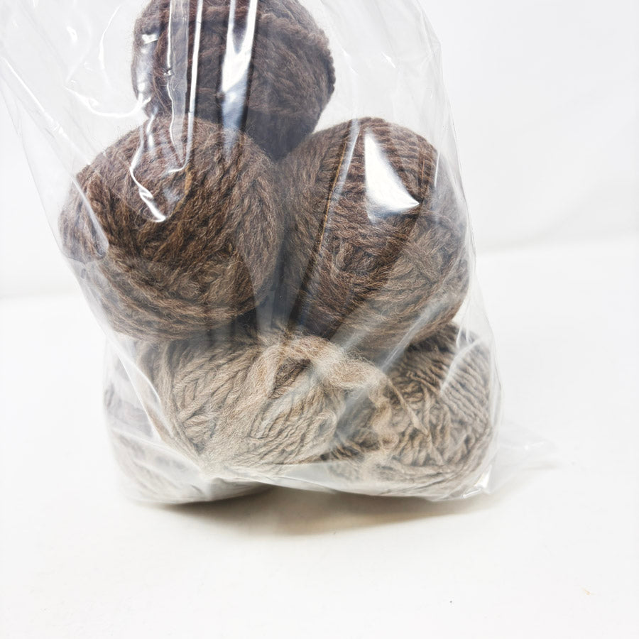 Wooly Brown Yarn Balls Bundle
