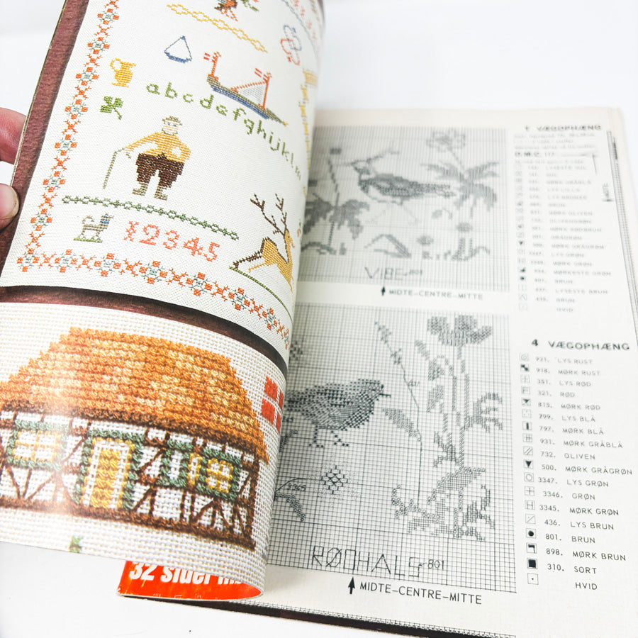 Vintage 1975 Danish Cross-Stitch Pattern Book
