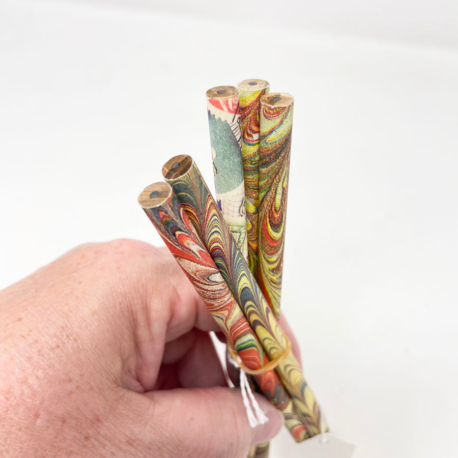 Decorative Paper Wrapped Pencils (5)