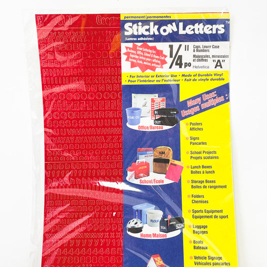 Headline Sign Permanent Stick On Letters 1/4" Red