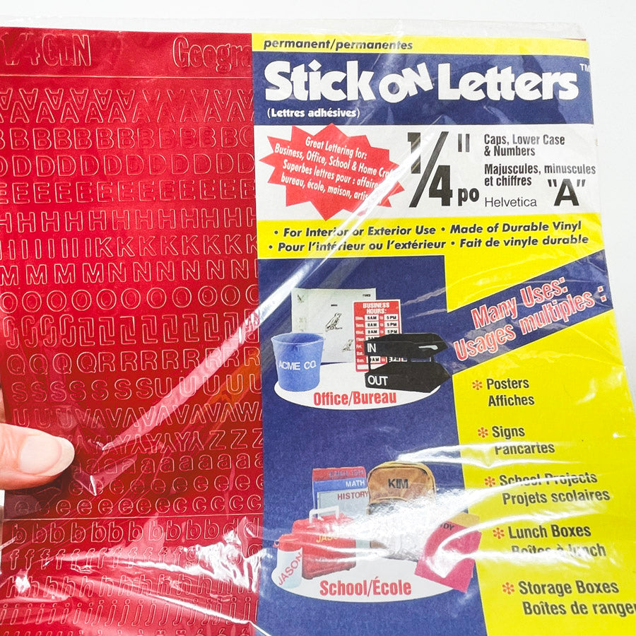 Headline Sign Permanent Stick On Letters 1/4" Red