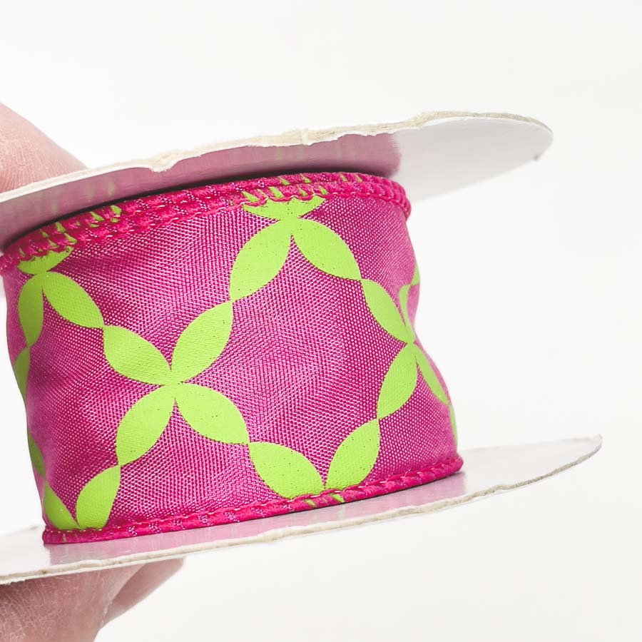 Wired Bright Pink Poly Ribbon - 1.5"