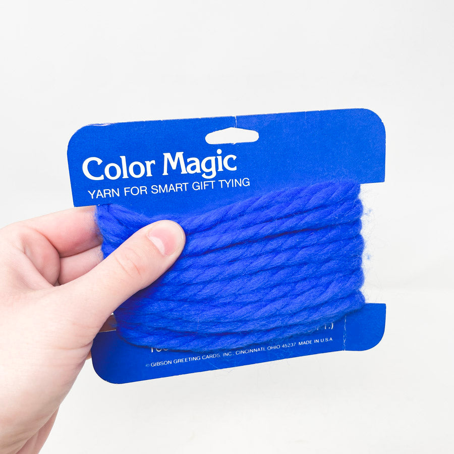 Color Magic Cobalt Blue Yarn for Gift Tying