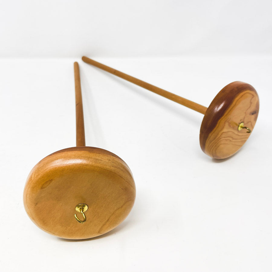 Hardwood Drop Spindle with Rounded Whorl / Medium Wood