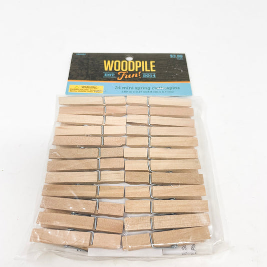 Woodpile 24 Mini Spring Clothespins