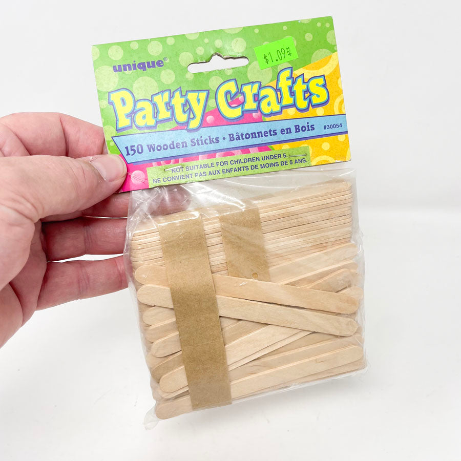 Party Crafts 100 Wooden Sticks