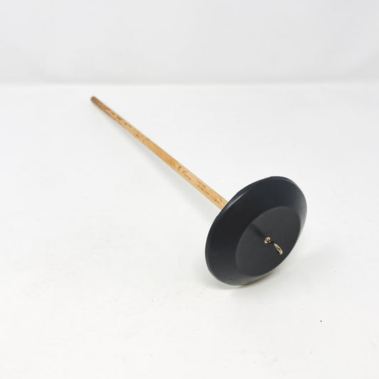 Wood Drop Spindle with Black Painted Whorl