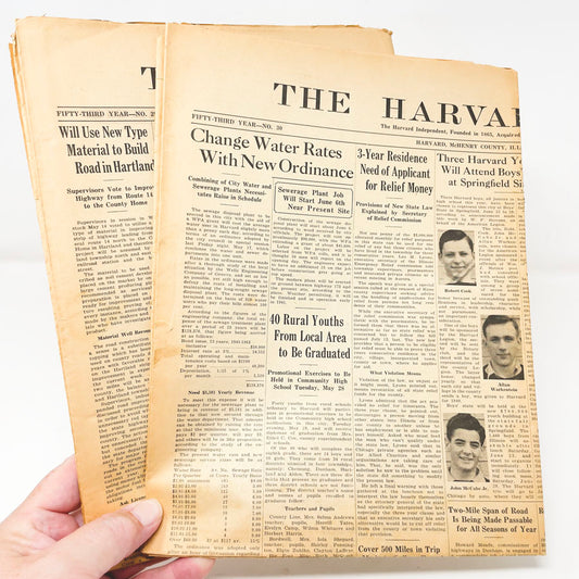 Vintage The Harvard Herald Newspapers