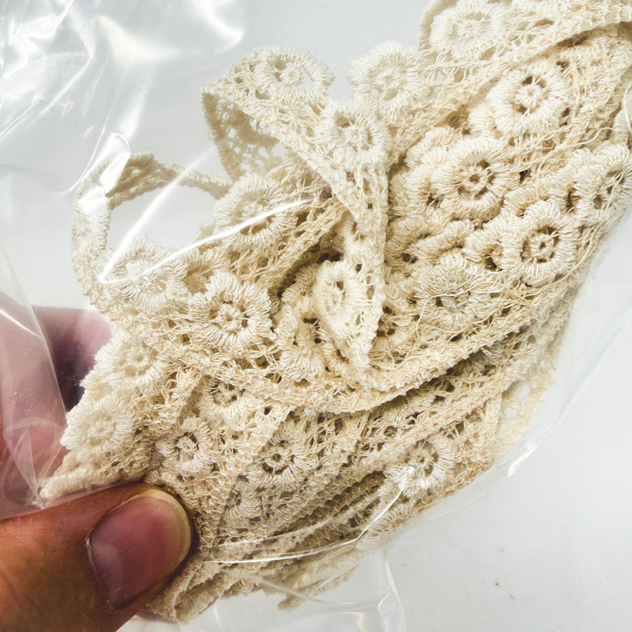 Ivory Floral Lace - Appx. 5 yds