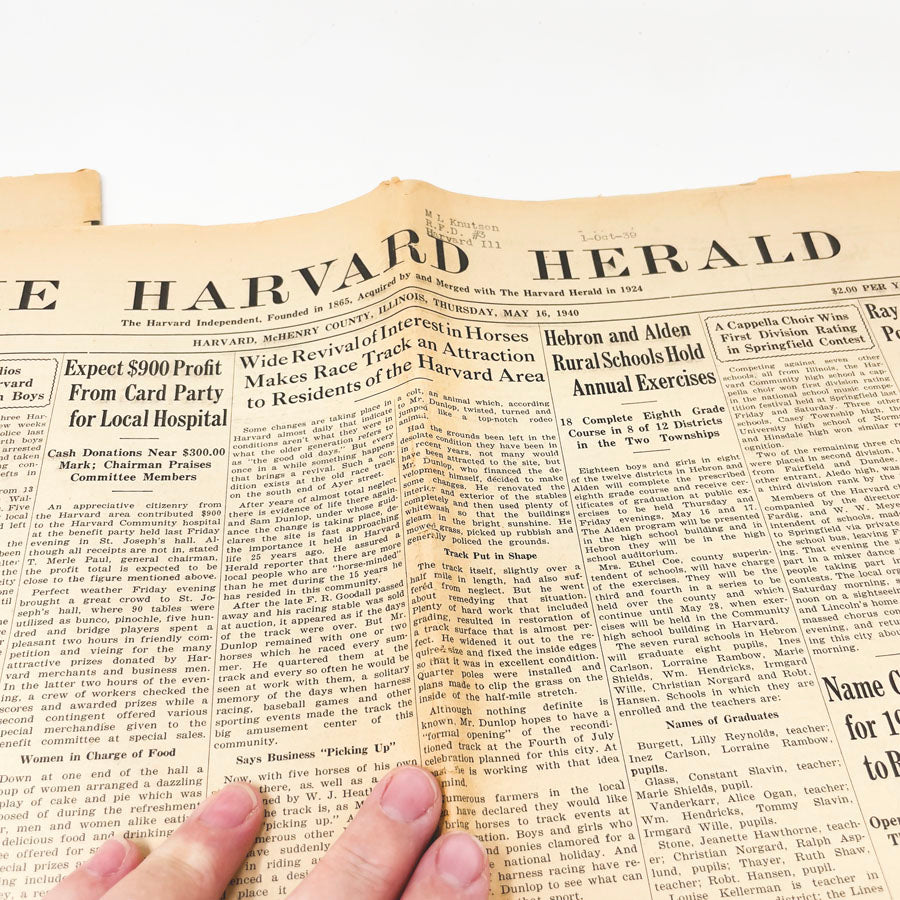 Vintage The Harvard Herald Newspapers