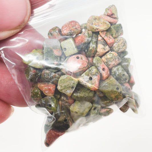 Unakite Stone Chip Beads