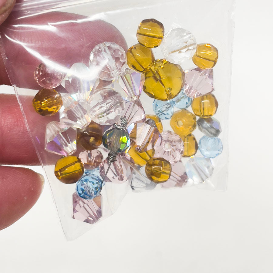 Small Bag of Assorted Faceted Beads