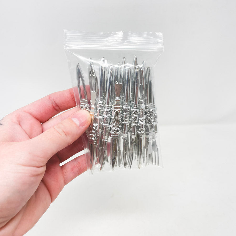 Plastic Fork/Knife Combo Party Pick Bundle