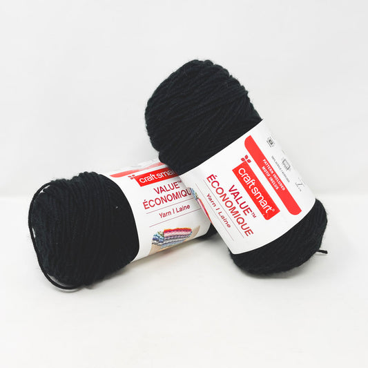 Black Craftsmart 7 oz Value Acrylic Yarn (1)