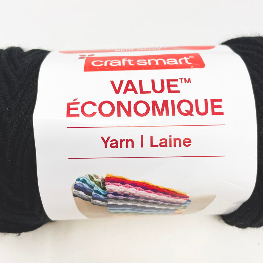 Black Craftsmart 7 oz Value Acrylic Yarn (1)