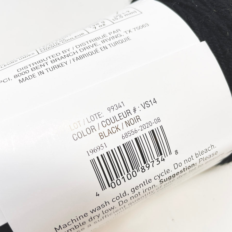 Black Craftsmart 7 oz Value Acrylic Yarn (1)
