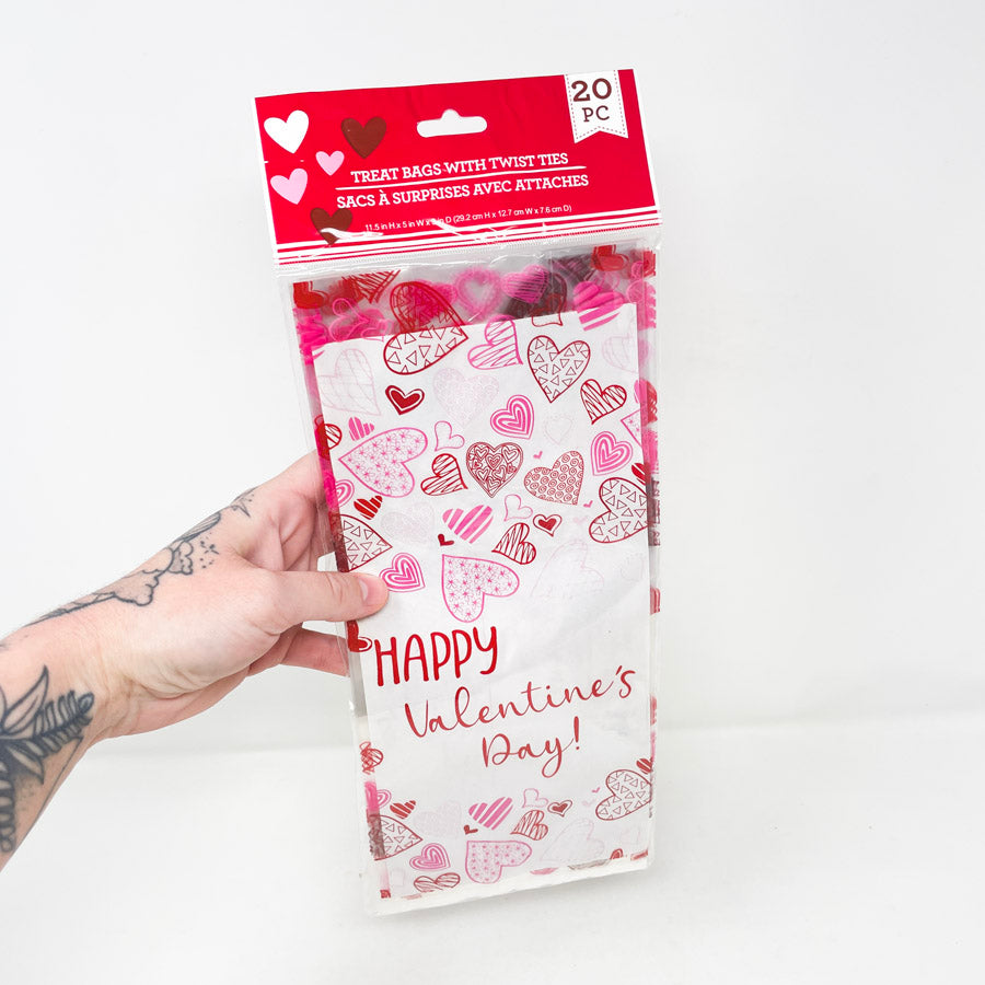 Valentines Treat Bags w Twist Ties