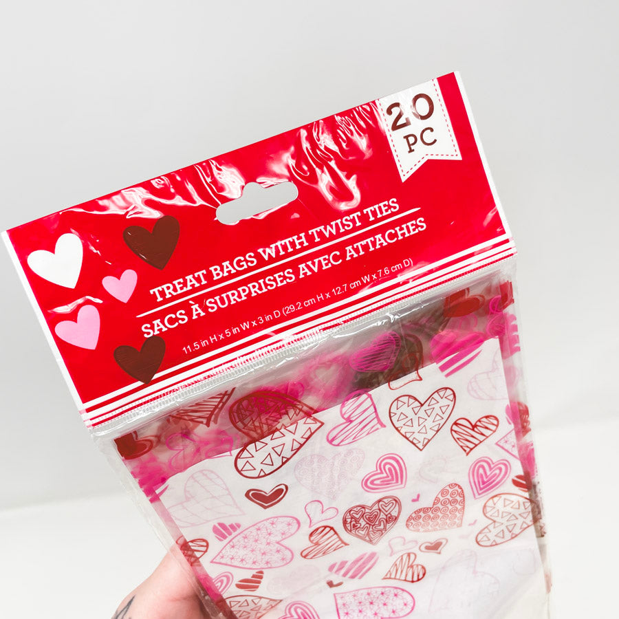Valentines Treat Bags w Twist Ties