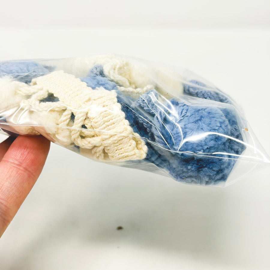 Blue & White Pom Pom Trim Bundle