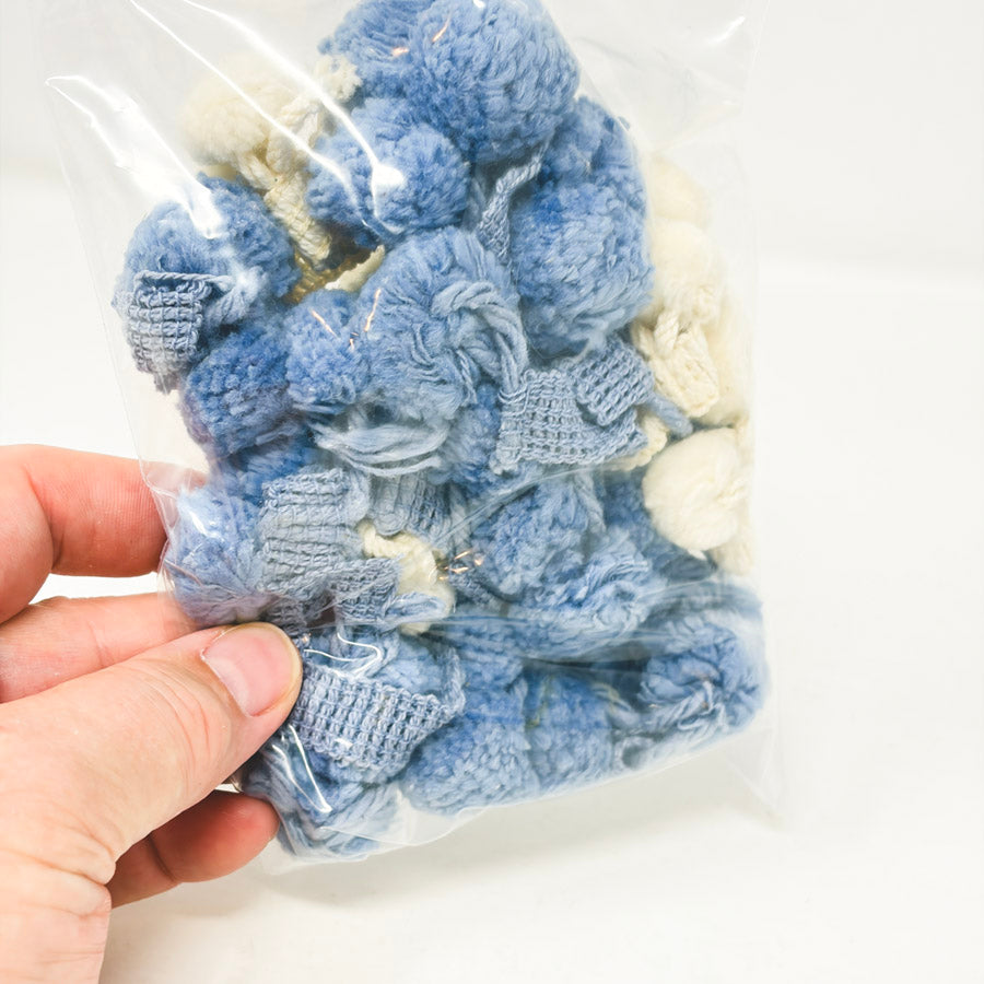 Blue & White Pom Pom Trim Bundle