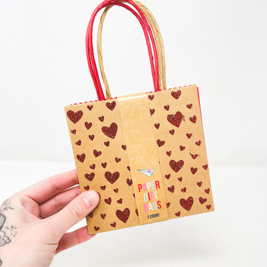 Valentines Glittery Small Gift Bags