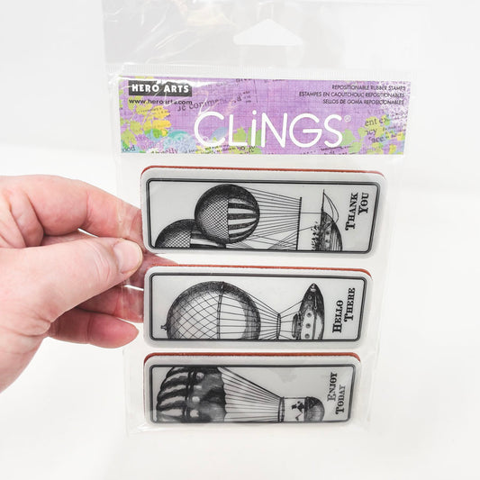 Flying Air Ships Cling Stamps - Hero Arts