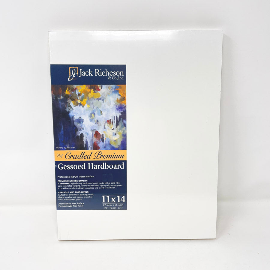 11x14" Jack Richeson & Co 3/4" Cradled Premium Gessoed Hardboard