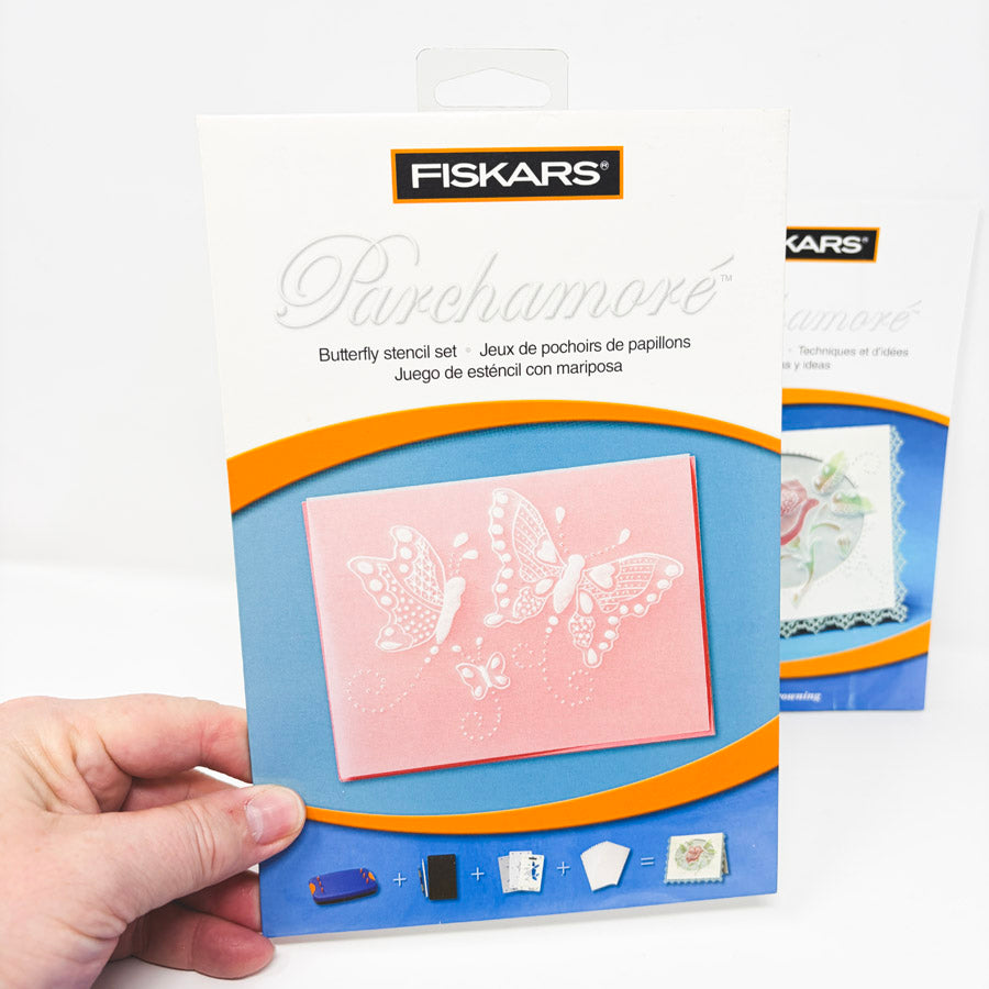 Fiskars Card & Shape Boss Bundle with Parchamore Stencil