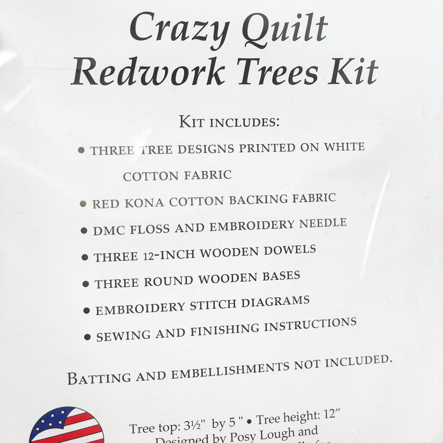 Crazy Quilt Redwork Trees Kit