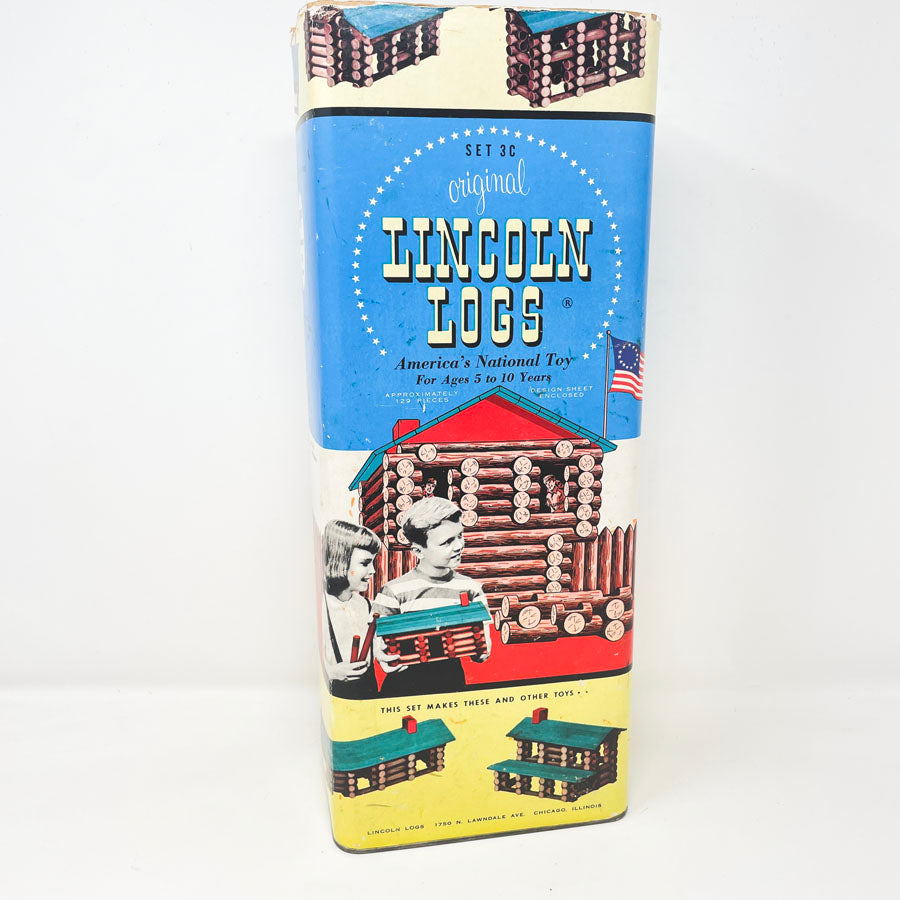 Vintage Lincoln Log Playset in Original Box